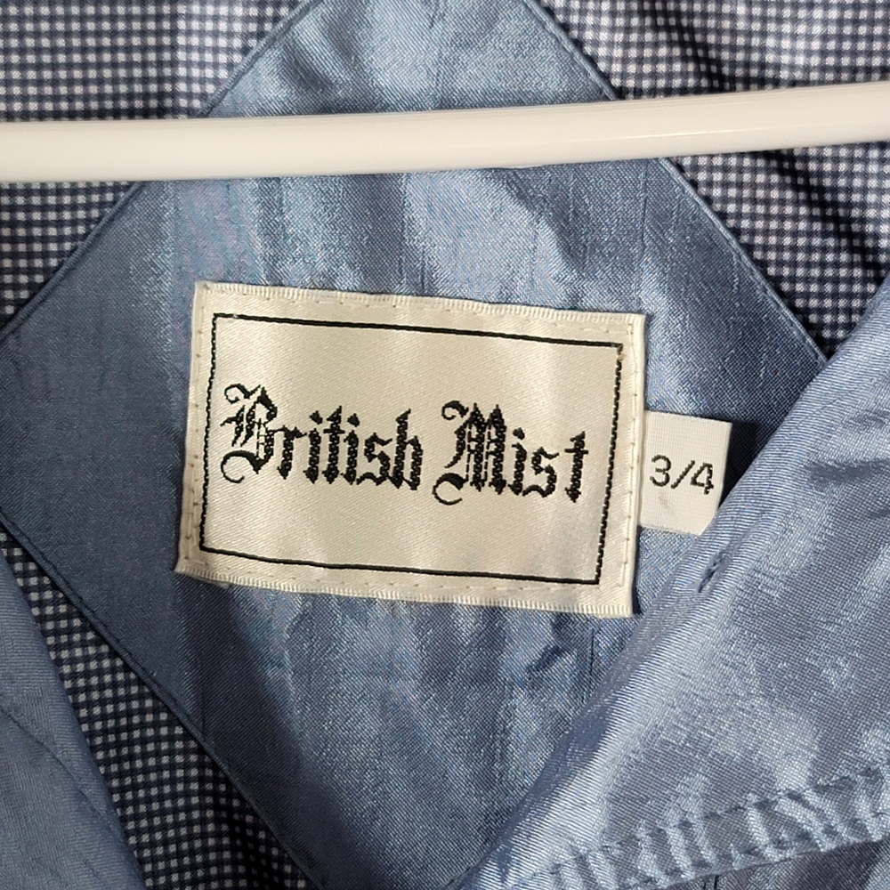 British Mist Full Length Light Blue Vintage Spring Rain Trench Coat Women's 3/4 - Picture 4 of 16